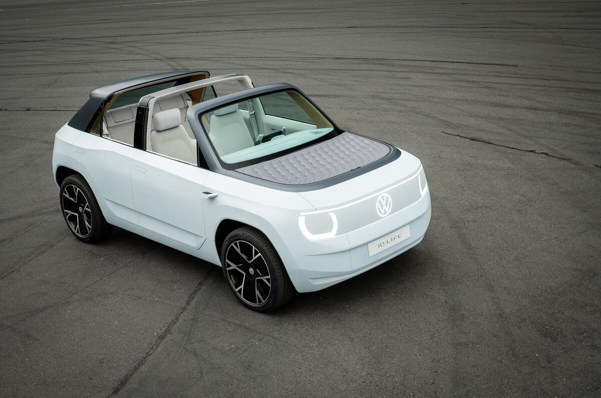 81 volkswagen id life concept conduce el techo delantero estático apagado