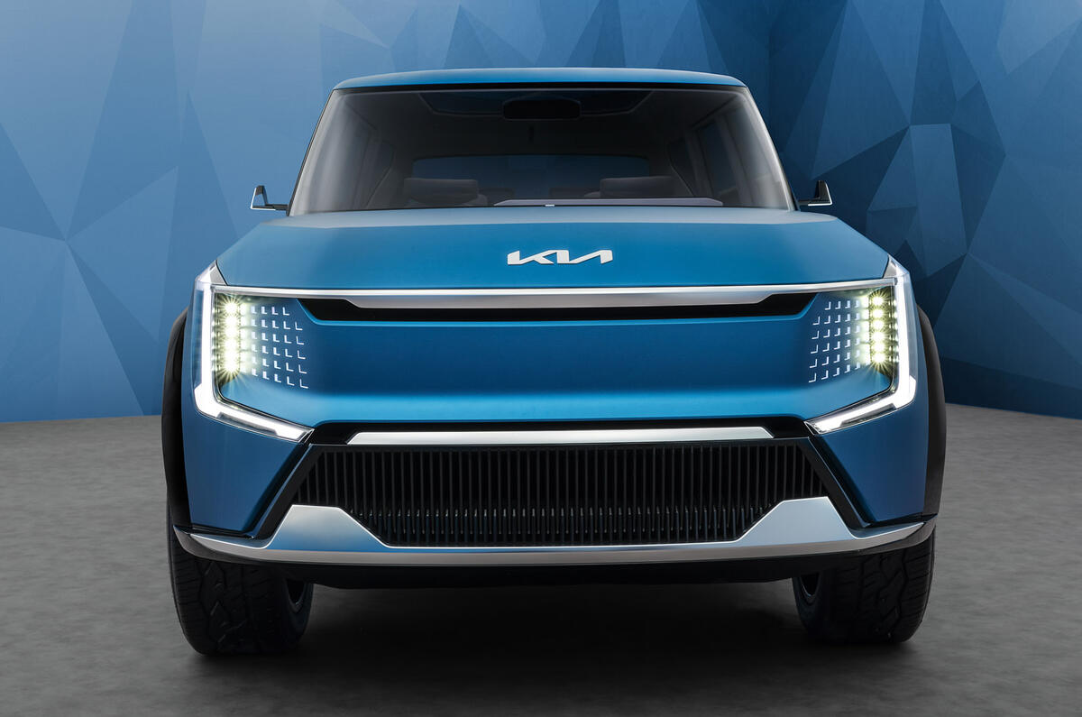 97 kia ev9 concept studio nariz estática
