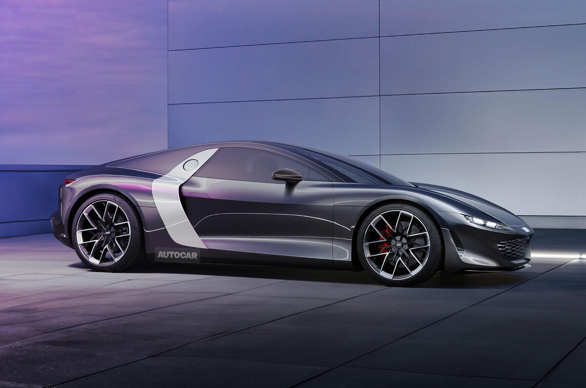 Render del audi r8 autocar del cuarto delantero