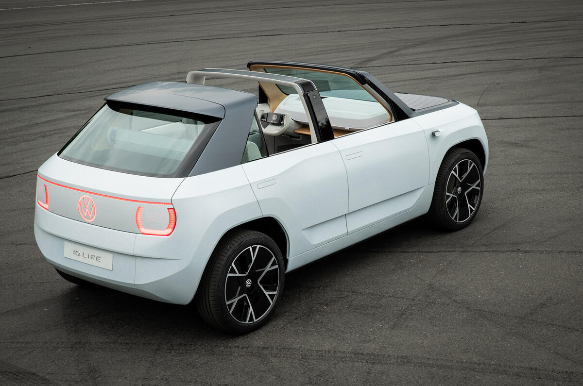 82 volkswagen id life concept conduce el techo trasero estático apagado