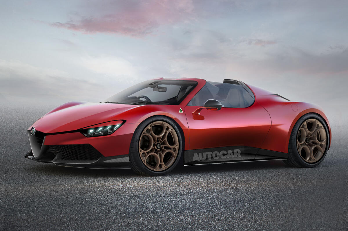 Alfa romeo 4e autocar render 2023 cuarto delantero