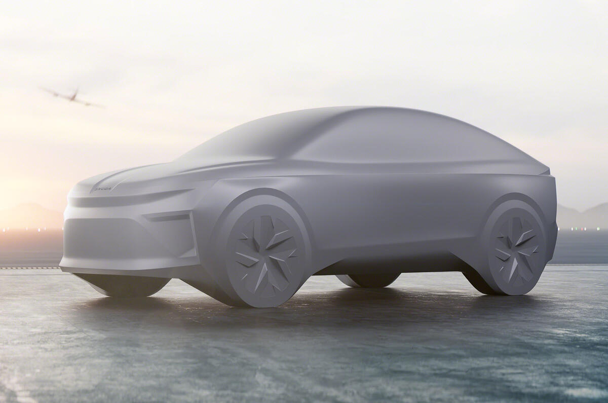 Skoda enyaq coupe tres cuartos delantero