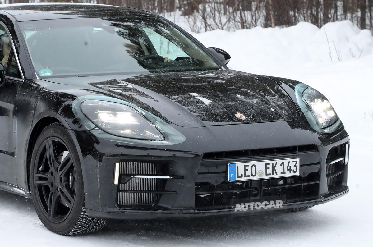 96 2023 porsche panamera spies mar 22 nose