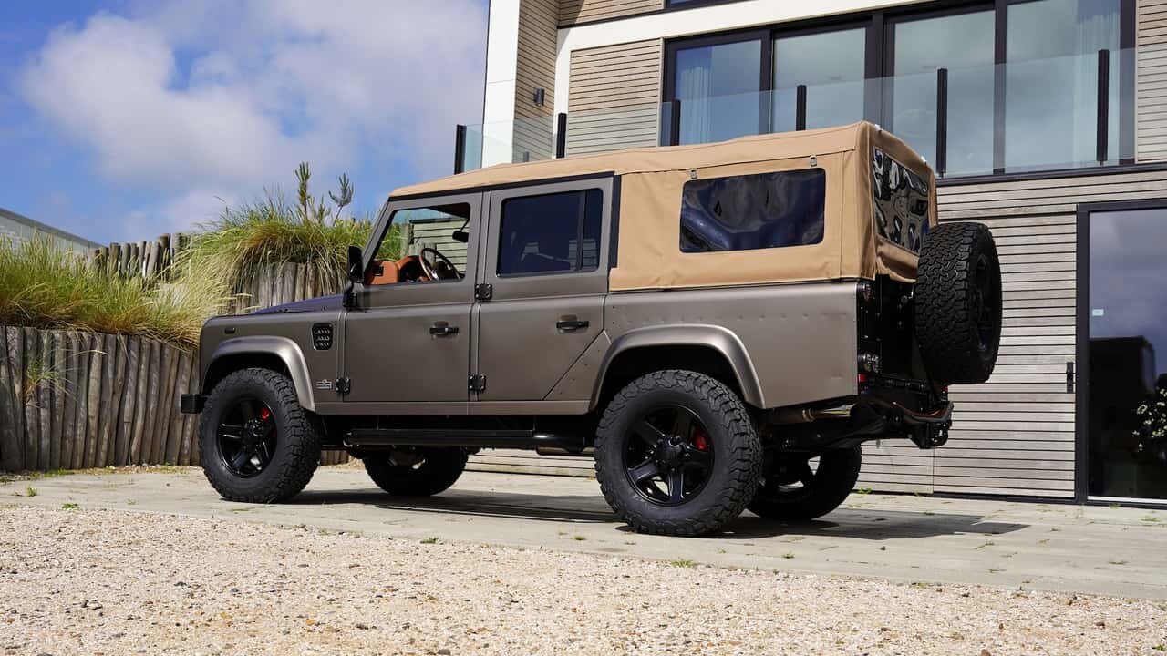 This quad-motor electric land rover defender restomod has more range than some teslas