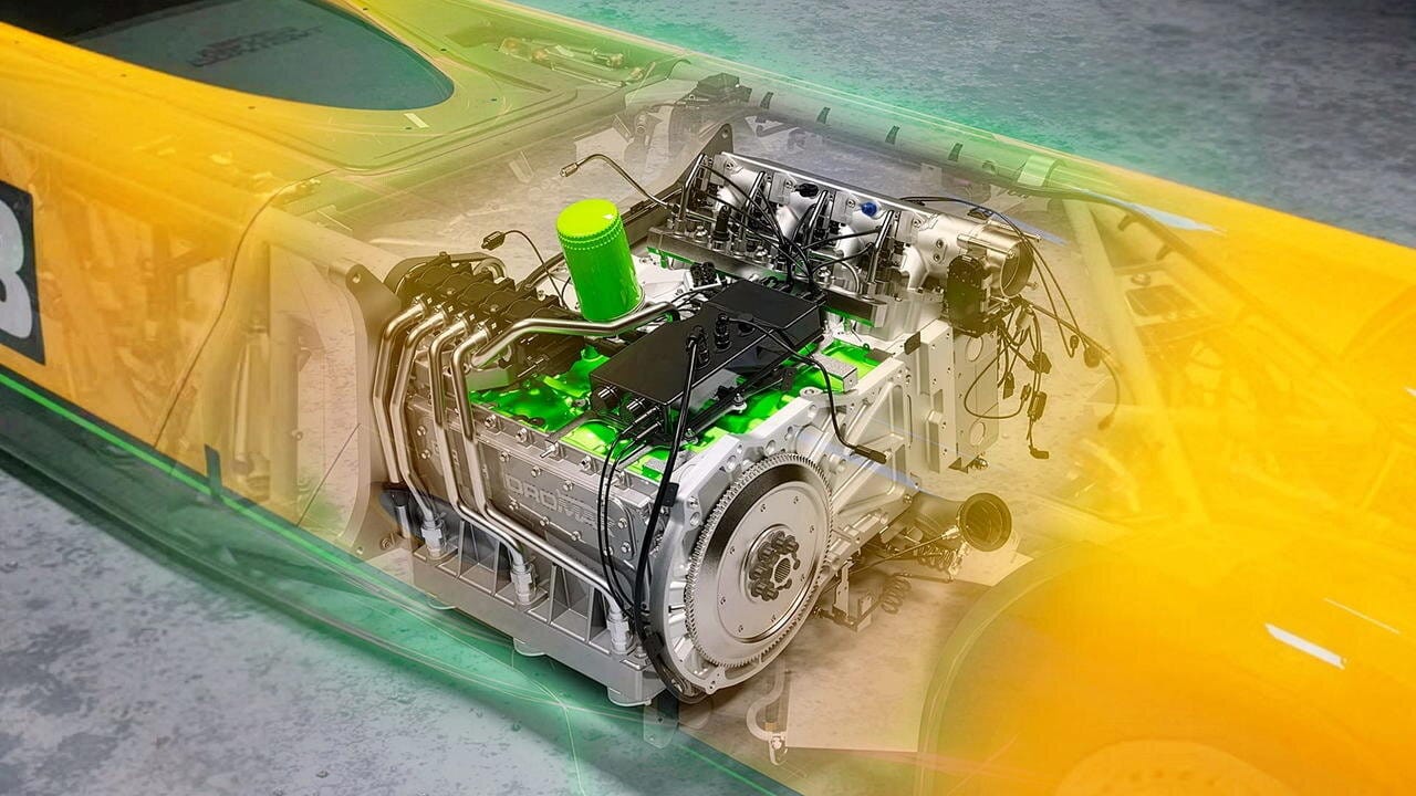 Jamás pensarías que este motor de excavadora jcb se ha utilizado para un récord de velocidad, y menos aún que no contamina teniendo 800 cv con solo 4 cilindros