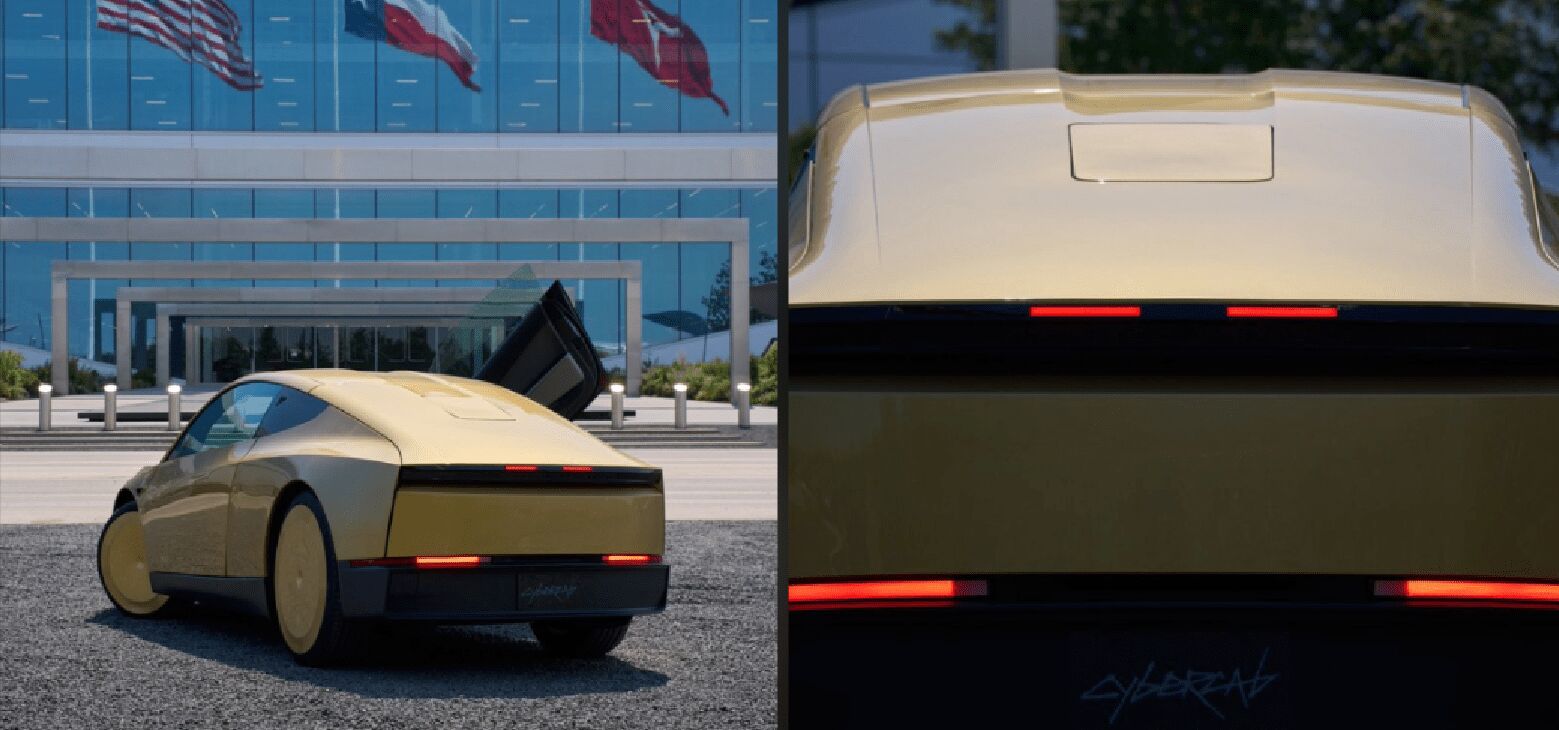 Tesla unveils first cybercab with starlink antenna integrated