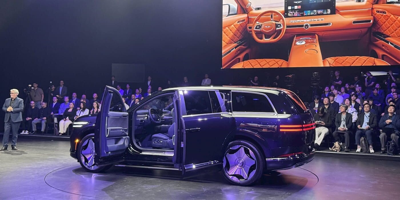 The genesis gv90 transforms into a private luxury theater with a pop-up 24. 6″ display