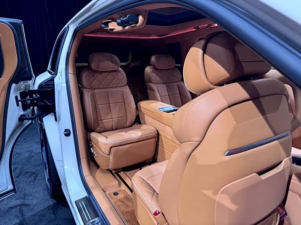The genesis gv90 transforms into a private luxury theater with a pop-up 24. 6″ display