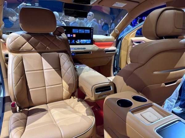 The genesis gv90 transforms into a private luxury theater with a pop-up 24. 6″ display