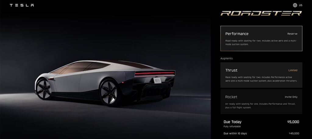 Only one version of the tesla roadster will be able to jump. And it's available by invite only
